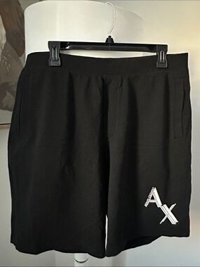 Armani Exchange Black Men's Logo Athletic Shorts